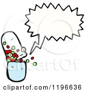 Cartoon Of A Pill Speaking Royalty Free Vector Illustration by lineartestpilot