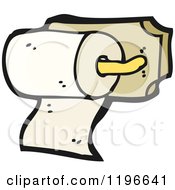 Cartoon Of A Roll Of Toilet Paper Royalty Free Vector Illustration by lineartestpilot