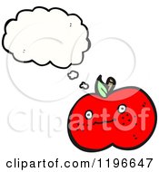 Cartoon Of A Tomato Thinking Royalty Free Vector Illustration