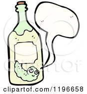 Cartoon Of A Tequilla Worm Speaking Royalty Free Vector Illustration by lineartestpilot