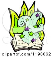 Cartoon Of A Magic Book Royalty Free Vector Illustration by lineartestpilot