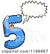 Cartoon Of A Number 5 Speaking Royalty Free Vector Illustration
