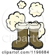 Cartoon Of Fur Lined Boots Royalty Free Vector Illustration