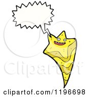Cartoon Of A Shooting Star Speaking Royalty Free Vector Illustration