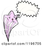 Cartoon Of Shooting Star Speaking Royalty Free Vector Illustration