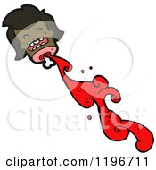Cartoon Of A Bloody Decapitated Head Royalty Free Vector Illustration by lineartestpilot