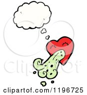 Cartoon Of A Heart Vomiting And Thinking Royalty Free Vector Illustration