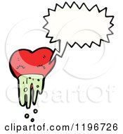 Cartoon Of A Heart Vomiting And Speaking Royalty Free Vector Illustration by lineartestpilot