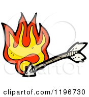 Cartoon Of An Arrow In Flames Royalty Free Vector Illustration