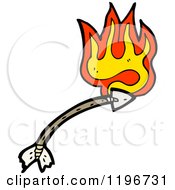 Cartoon Of An Arrow In Flames Royalty Free Vector Illustration by lineartestpilot