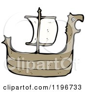 Cartoon Of A Viking Ship Royalty Free Vector Illustration by lineartestpilot