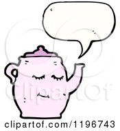 Cartoon Of A Teapot Speaking Royalty Free Vector Illustration