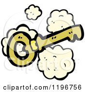 Cartoon Of A Gold Skeleton Key Royalty Free Vector Illustration by lineartestpilot