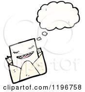 Cartoon Of An Envelope Thinking Royalty Free Vector Illustration