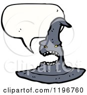 Cartoon Of A Witch Hat Speaking Royalty Free Vector Illustration by lineartestpilot