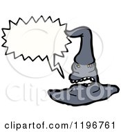 Cartoon Of A Witch Hat Speaking Royalty Free Vector Illustration