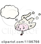 Cartoon Of A Brain Thinking Royalty Free Vector Illustration