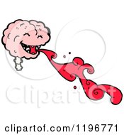 Cartoon Of A Bloody Brain Royalty Free Vector Illustration