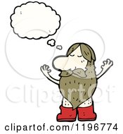 Cartoon Of A Caveman Thinking Royalty Free Vector Illustration by lineartestpilot
