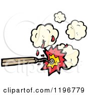 Cartoon Of A Burned Wooden Matchstick Royalty Free Vector Illustration by lineartestpilot
