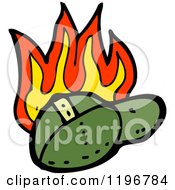 Cartoon Of A Flaming Baseball Cap Royalty Free Vector Illustration by lineartestpilot