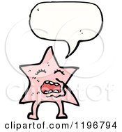 Cartoon Of Star Fish Speaking Royalty Free Vector Illustration by lineartestpilot