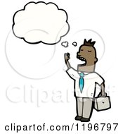 Cartoon Of An African American Businessman Thinking Royalty Free Vector Illustration