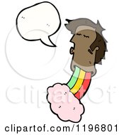 Cartoon Of A Decapitated Head With A Rainbow Royalty Free Vector Illustration
