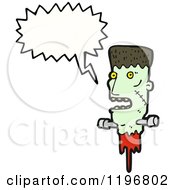 Cartoon Of A Decapitated Frankenstein Head Royalty Free Vector Illustration by lineartestpilot