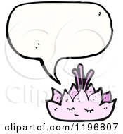 Cartoon Of A Pink Lily Speaking Royalty Free Vector Illustration