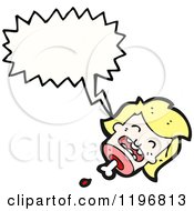 Cartoon Of A Decapitated Head Speaking Royalty Free Vector Illustration