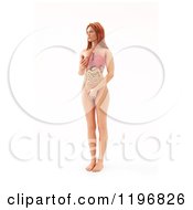 Clipart Of A 3d Woman Standing With Visible Breat And Organs On White Royalty Free CGI Illustration