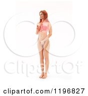 3d Woman Standing With Visible Breat Tissue On White