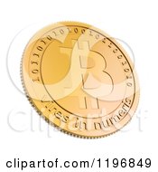 Poster, Art Print Of 3d Golden Bit Coin On White