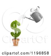 Poster, Art Print Of 3d Watering Can Pouring Over A Dollar Symbol Plant