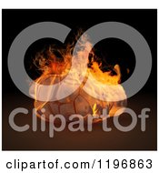 Clipart Of A 3d Human Head Statue Buring On Black Royalty Free CGI Illustration