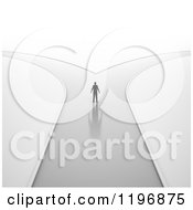 Clipart Of A 3d Lone Person A Ta Crossroad Royalty Free CGI Illustration by Mopic