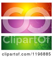 Poster, Art Print Of Orange Purple And Green Floral Website Banners