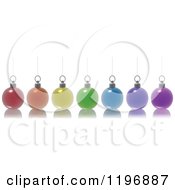 Clipart Of 3d Colorful Christmas Baubles And Reflections Royalty Free Vector Illustration