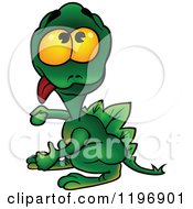 Poster, Art Print Of Goofy Green Dragon Hanging His Tongue Out