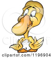 Poster, Art Print Of Yellow Duckling With Wings On His Hips