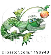 Poster, Art Print Of Green Abyssal Angler Fish With A Christmas Bauble