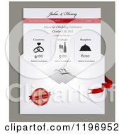 Clipart Of A Envelope And Electronic Wedding Invitation With Sample Text Royalty Free Vector Illustration by Eugene