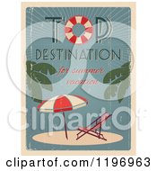 Poster, Art Print Of Retro Distressed Beach Furniture Summer Poster With Sample Text