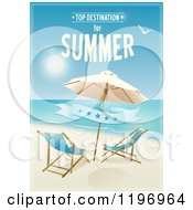 Poster, Art Print Of Beach Poster With Furniture A Banner And Sample Text