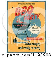 Poster, Art Print Of Retro Distressed Bbq Party Poster With Sample Text