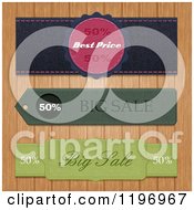 Clipart Of Leather Sales Labels With Sample Text Royalty Free Vector Illustration