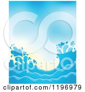 Poster, Art Print Of Blue Ocean Splash And Surf Background 3