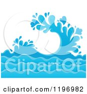 Poster, Art Print Of Blue Ocean Splash And Surf Background