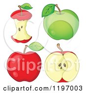 Poster, Art Print Of Red And Green Apples And Cores